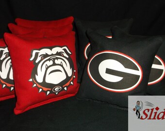 UGA Corn hole Bags, Bag Toss baggo, Hand Crafted & Made Ships in 2-5 Bus. Days Receive Promo Code for 10% off when you Fav This Shop