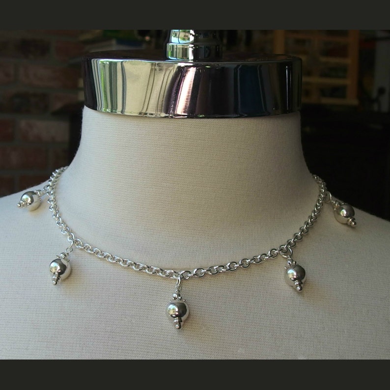 Thick sterling silver choker necklace Clearance