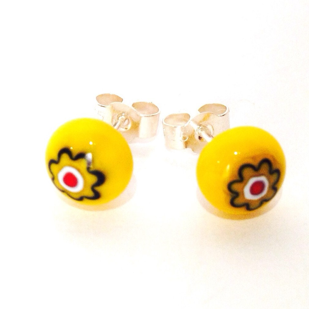 Boucles D'oreilles En Verre Millefiori Style Murano - Occasion - Éclat Multicolore Unique