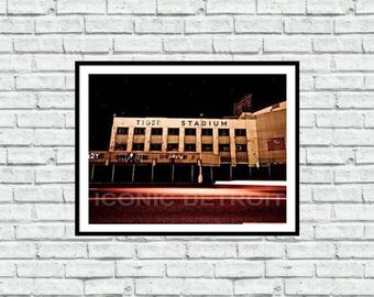 Old Tigers Stadium Red - Iconic Detroit Photography - Wall Art