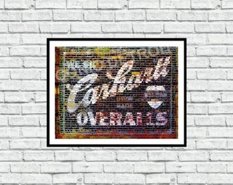 Vintage Carhartt Mural - Iconic Detroit Photography - Wall Art