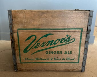Vintage Vernors Large Wooden Crate with free shipping