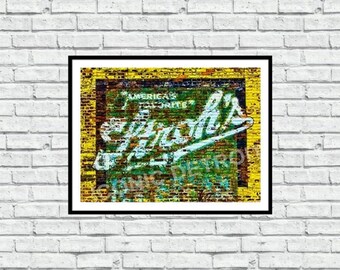 Vintage Stroh's Mural - Iconic Detroit Photography - Wall Art