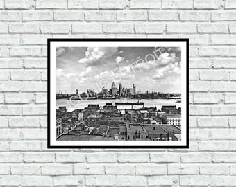 Historic Detroit Rooftops - Iconic Detroit Photography - Wall Art