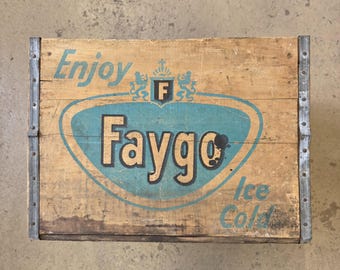Vintage 1965 Faygo Large Wooden Crate with free shipping