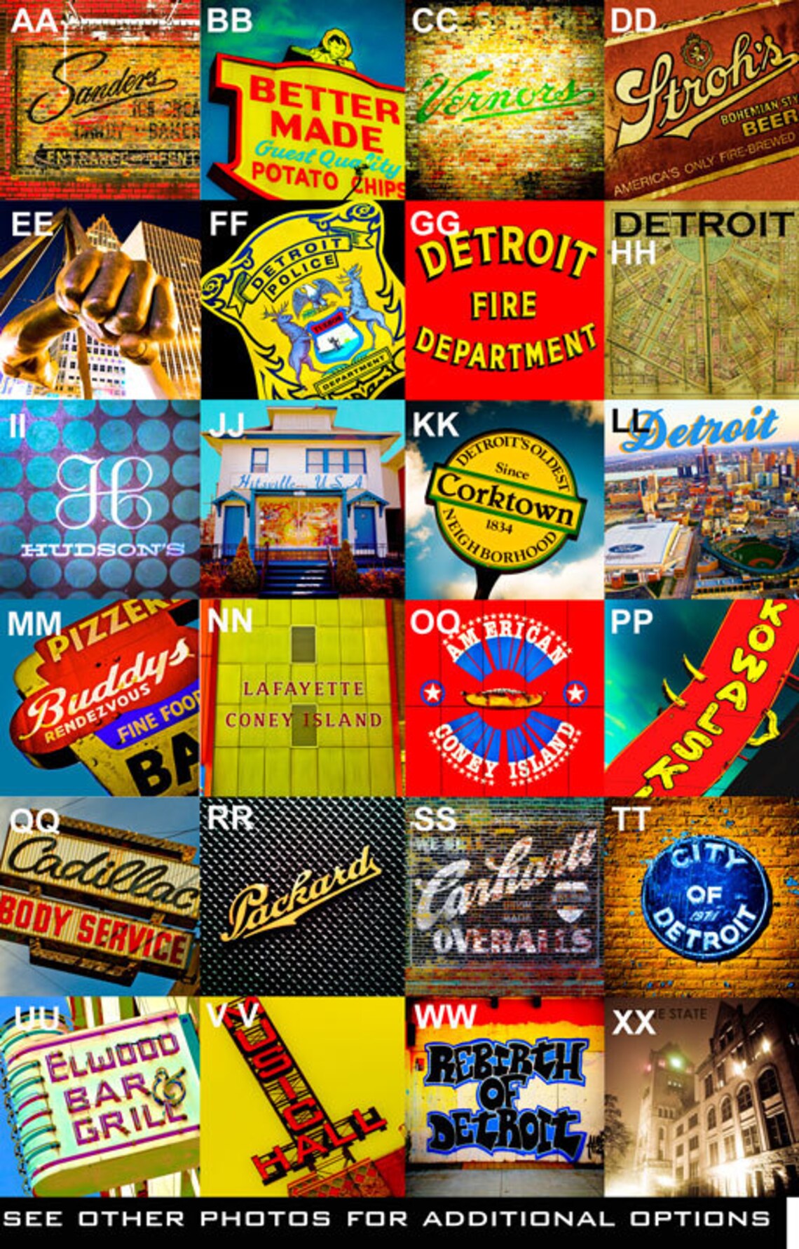 Set of 6 Detroit Coasters by Iconic Detroit Mix and Match Etsy