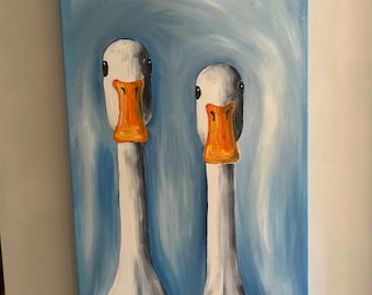 original goose painting on canvas, custom made to order
