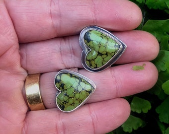 Handmade Hubei Turquoise Heart Ring, Sterling Silver, Size 5.25