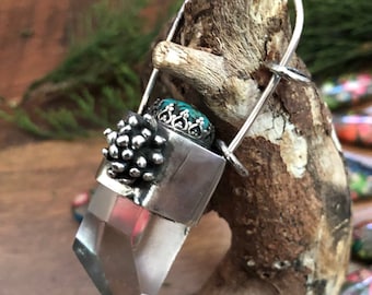 Sterling  sliver  pendant,  handmade pendant,quartz