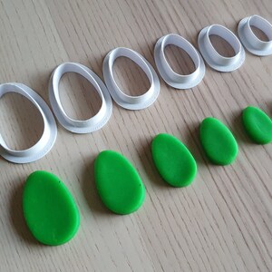 Egg cookie cutter organic #1 set - suitable for fondant, polymer clay, play doh.