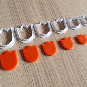 Tulip cookie cutter set - suitable for fondant, polymer clay, play doh.