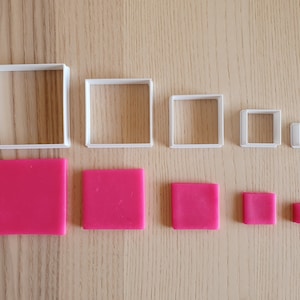 Square cookie cutter set - suitable for fondant, polymer clay, play doh.