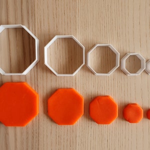 Octagon cookie cutter set - suitable for fondant, polymer clay, play doh.