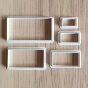Rectangle cookie cutter set (custom) - suitable for fondant, polymer clay, play doh.