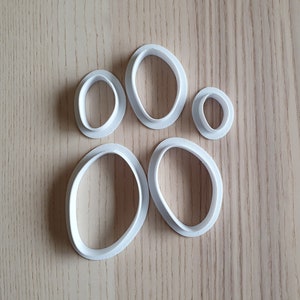 Oval cookie cutter set (Organic #1) - suitable for fondant, polymer clay, play doh.