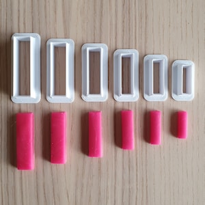 Rectangle cookie cutter set (1:4 ratio) - suitable for fondant, polymer clay, play doh.