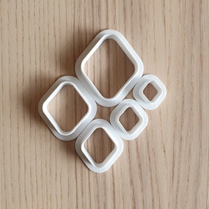 Rhombus cookie cutter set (diamond, round corners) - suitable for fondant, polymer clay, play doh.