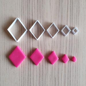 Rhombus cookie cutter set (diamond) - suitable for fondant, polymer clay, play doh.