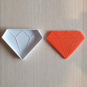Diamond cookie cutter and embosser (gem) - suitable for fondant, polymer clay, play doh.