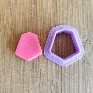 Hexagon irregular #1 cookie cutter set - suitable for fondant, polymer clay, play doh.