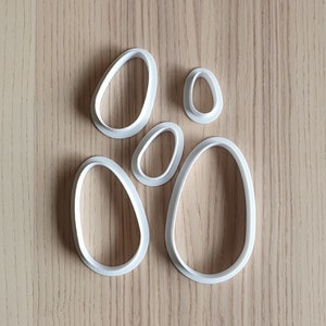 Egg cookie cutter set (stretched) - suitable for fondant, polymer clay, play doh.
