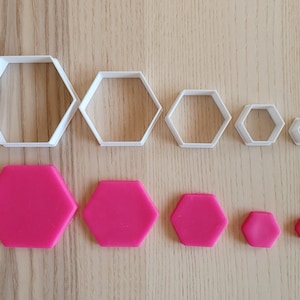 Hexagon cookie cutter set - suitable for fondant, polymer clay, play doh.