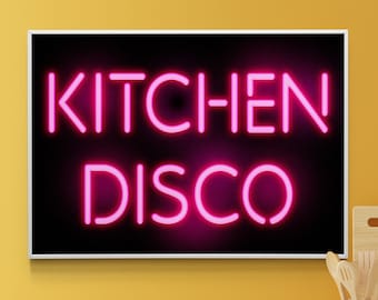 KÜCHE DISCO PRINT | Neon Disco Ästhetik | Küche Dekor