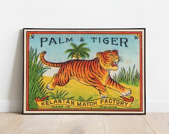 Tiger Art Print | Colourful Wall Decor | Boho Interior Decor | Big Cat Jungle Poster