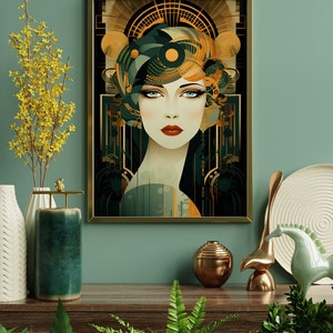 Art Deco Girl Art Print 1930s Decor Deco Elegance Unique Home Gift - Etsy