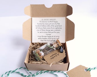 Miniature Glass Bottle Gift - A Lucky Haggis - Gift From Scotland