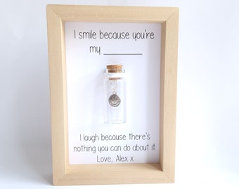 Funny Gifts For Family, Personalised Gifts, Whole Family Presents, I Smile Becuase