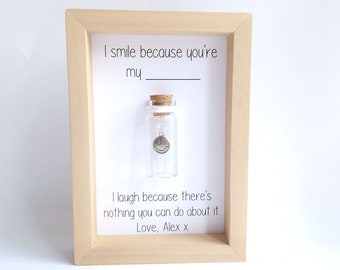 Funny Gifts For Mums, Personalised Gifts, I Smile Becuase