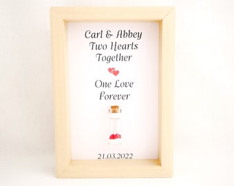 Unique And Meaningful Wedding Gift / Personalised Framed Quote With A Miniature Glass Bottle Insert