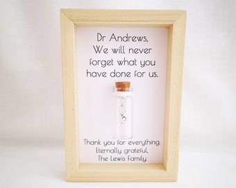 Personalised doctor gift, Thank you gift for doctor,  Add names or your own message.