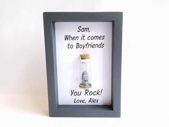 Cute Boyfriend Gifts, Personalised Box Frame, Rock Themed Gifts