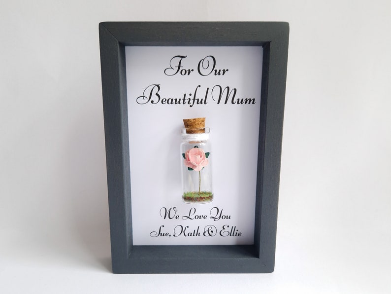 Flowers For A Friend, Personalised Framed Flower, Miniature Glass Bottle Gifts image 2