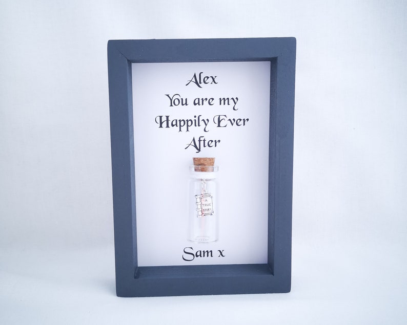 Girlfriend Anniversary Gift Personalised Book Quote Happily Ever After image 2