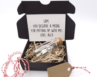 Wife Medal, Miniature Bottle, You Deserve A Medal, Personalised Wife Gift