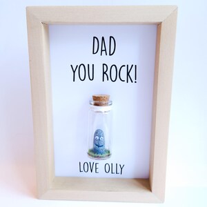 Cute Mum Gift, Personalised You Rock Frame With Miniature Glass Bottle image 2