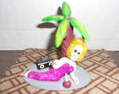 Mexico - Day of the Dead (Dia De Los Muertos) Skeleton Mermaid on Tropical Island in Sequin Gown Halloween