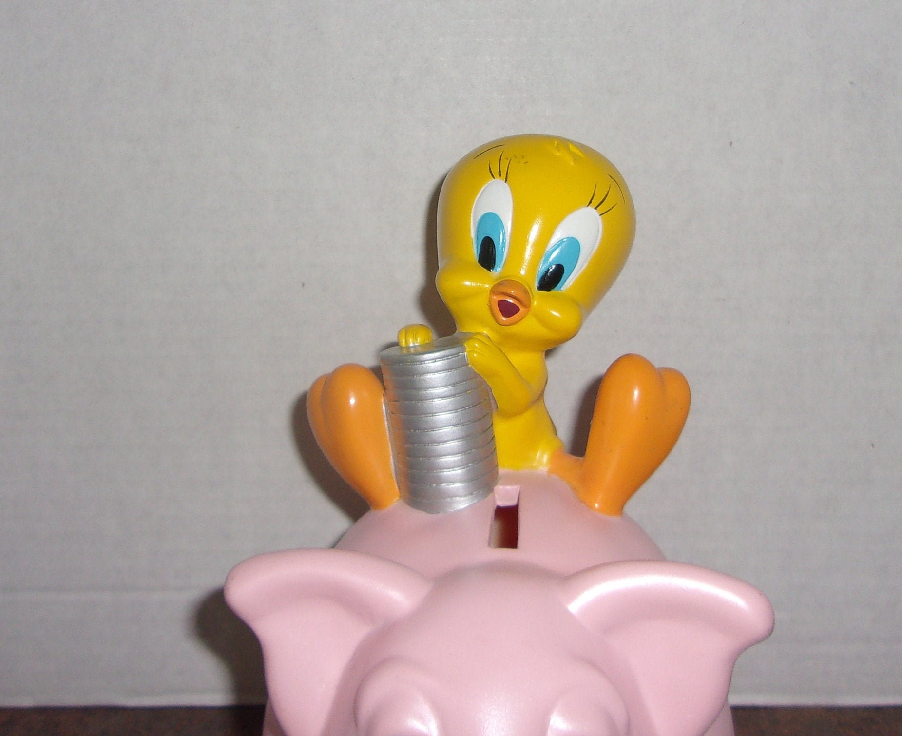 Looney Tuns Pvc Tweety Piggy Bank Tweety On Piggy Warner | Etsy