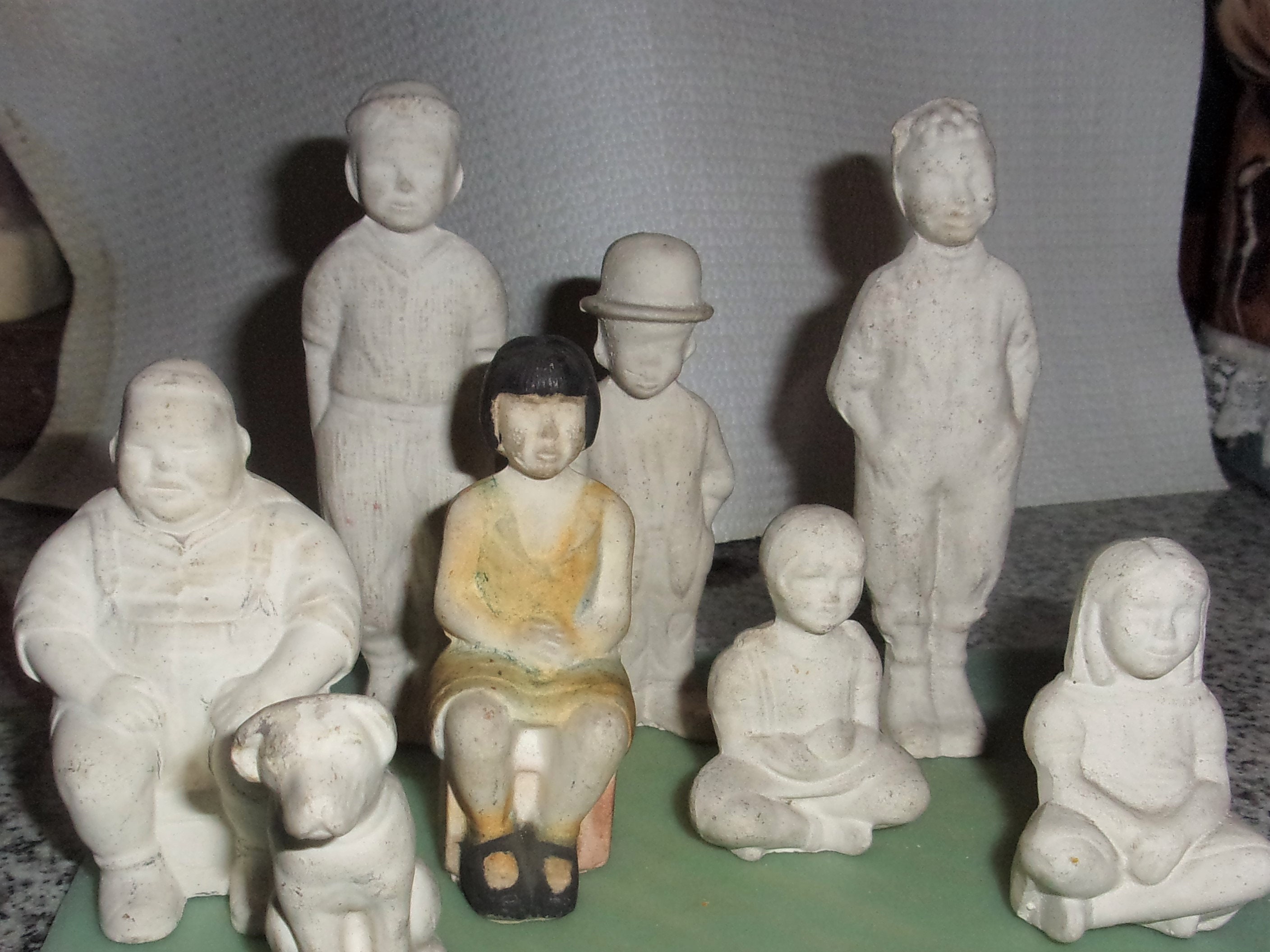Antique 1920's Little Rascals Bisque Paintable Figurines Our Gang 5 Pieces