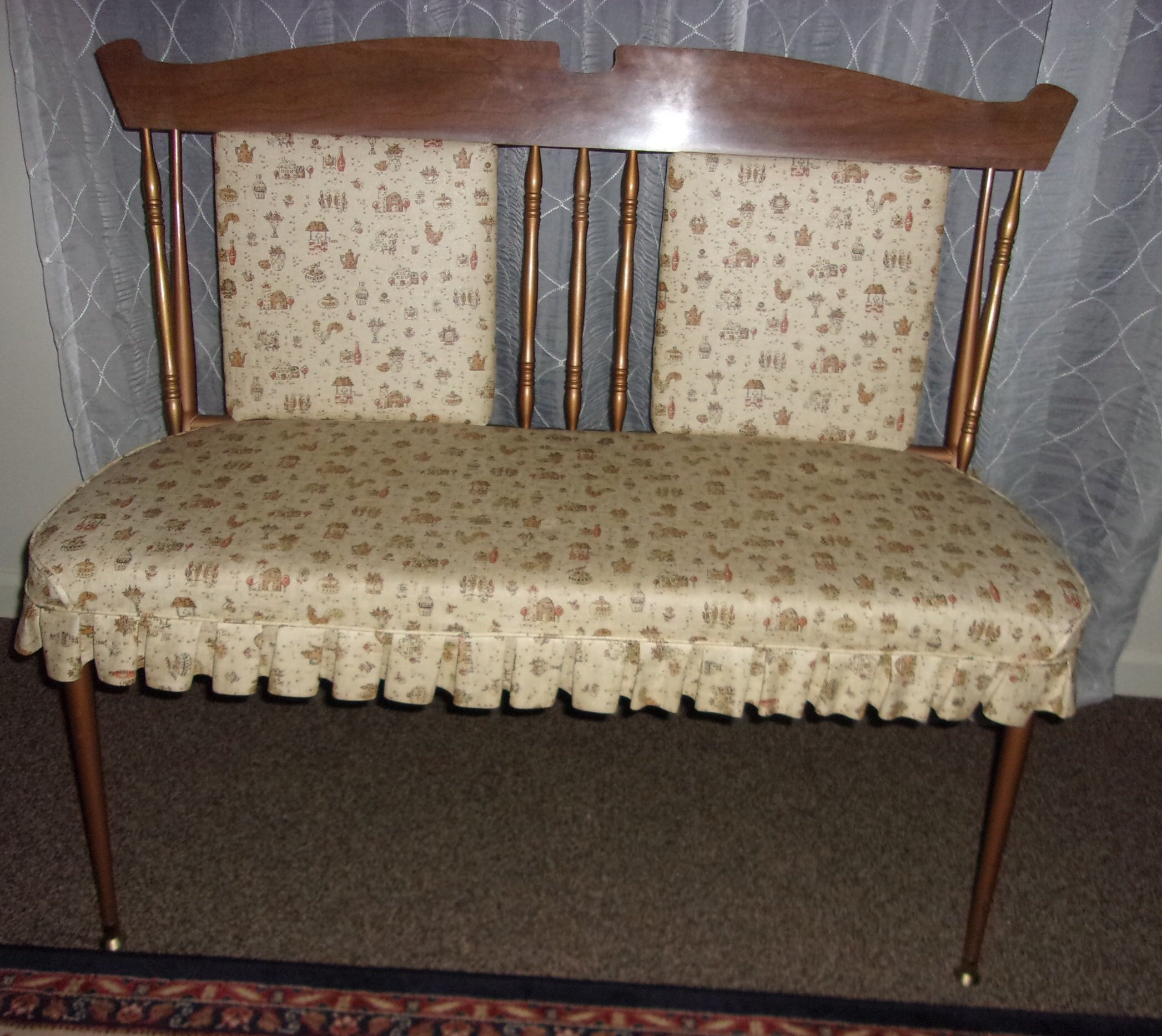 Mid Century Chromcraft Bench Settee Loveseat Two Seater Etsy