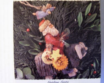 Hallmark Ornament - 1995 - Guiding Santa - Folk Art American Collection Showcase Ornament - in Box