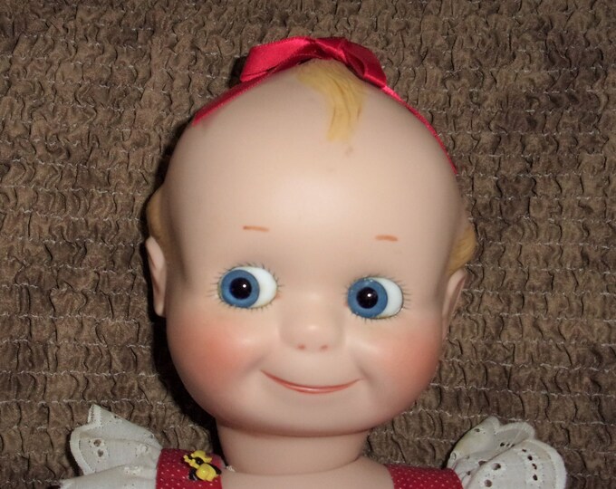 Kewpie Doll Artist Made All Porcelain Kewpie Doll my Susie 2000 in a Heart 22 Tall Stationary