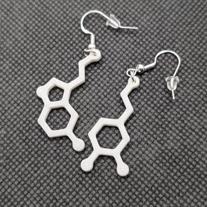 3D Printed Serotonin & Dopamine Earrings – Unique Science-Inspired Jewelry in Bold Colors
