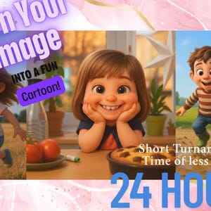 Custom Cartoon Portrait from Your Photo – Personalized Digital Cartoon Image – Couple, Pet, or Family Drawing – Unique Gift Idea