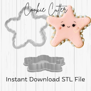 Starfish Cookie Cutter STL: 3.7&quot; Nautical Baking (Digital Download)