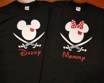 Op Disney geïnspireerde bijpassende t-shirts voor piraten Geweldig voor een Disney-cruise of vakantie, snelle verzending!