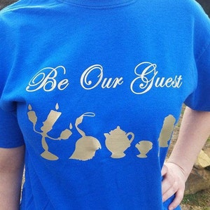 Disney Beauty and the Beast Inspired Shirt ~Be Our Guest Shirt ~ Lumiere Bimbette Mrs. Pots Chip & Cogsworth